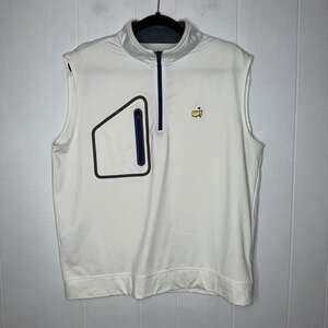Masters Tech Augusta Golf Men’s Quarter Zip Vest White Size Medium